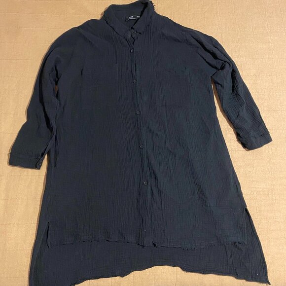 Lala Made Me Do It Oversized Button Up in Black S/M - Picture 1 of 6